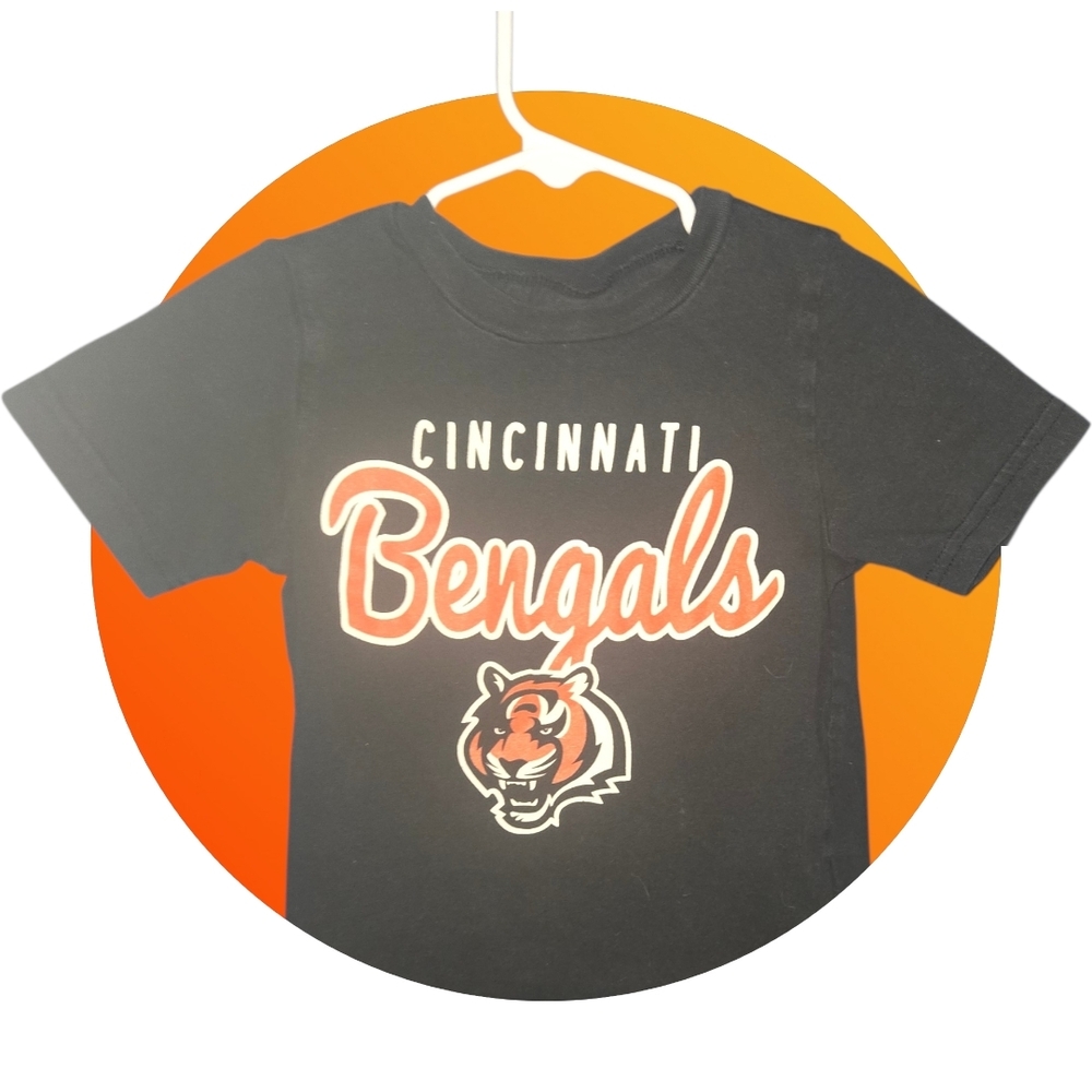 NFL Cincinnati Bengals Black Tee‎ with Orange & White Logo